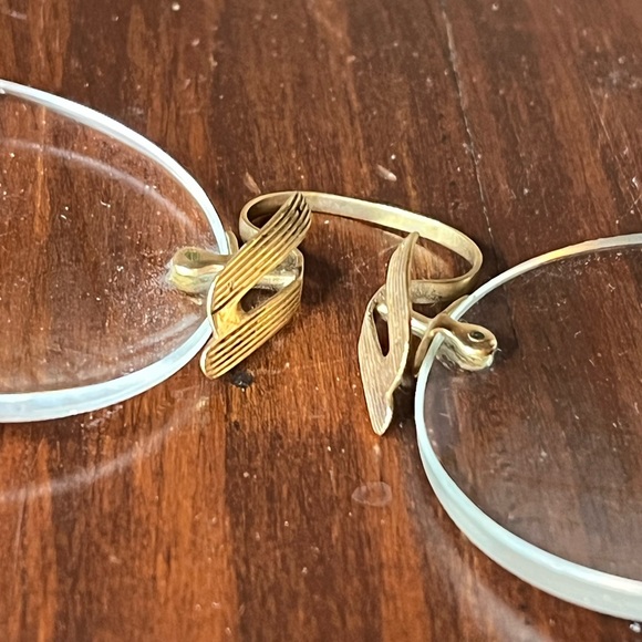 Antique 14k pince-nez glasses pinch nose 4" - Picture 3 of 6